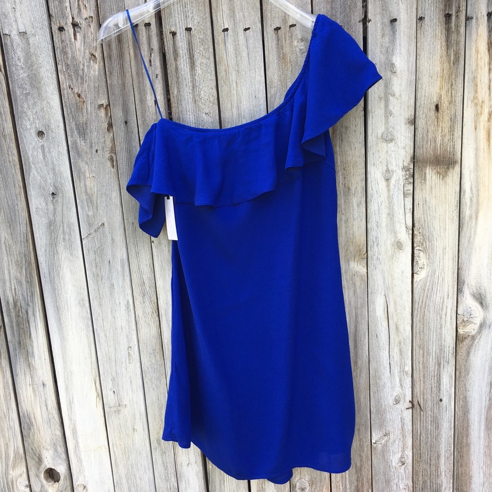 NWT Astr One Shoulder Dress Blue - Picture 3 of 8